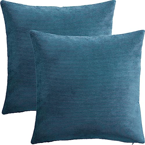 Erwin Müller Kissenhülle Glasgow 2er-Pack Cord Petrol Größe 50x50 cm von Erwin Müller