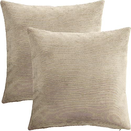 Erwin Müller Kissenhülle Glasgow 2er-Pack Cord Sand Größe 40x40 cm von Erwin Müller