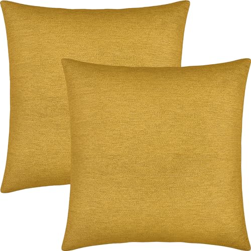 Erwin Müller Kissenhülle York 2er-Pack Chenille Curry Größe 50x50 cm von Erwin Müller