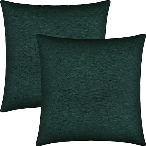 Erwin Müller Kissenhülle York 2er-Pack Chenille Petrol Größe 50x50 cm von Erwin Müller
