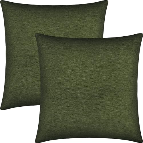 Erwin Müller Kissenhülle York 2er-Pack Chenille grün Größe 50x50 cm von Erwin Müller