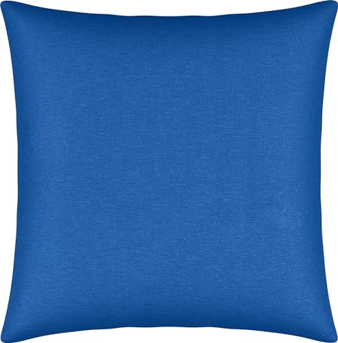 Erwin Müller Kuschelkissenbezug, Kissenhülle Single-Jersey Murnau - bügelfrei, strapazierstark, elastisch, mit Reißverschluss - blau Größe 40x40 cm von Erwin Müller