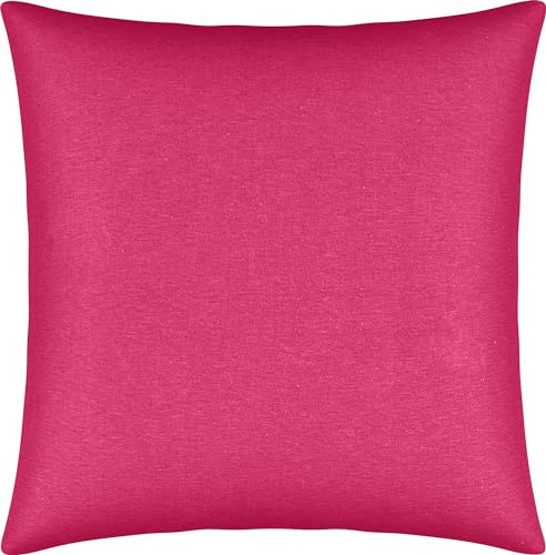 Erwin Müller Kuschelkissenbezug, Kissenhülle Single-Jersey Murnau - pink Größe 40x40 cm - bügelfrei, strapazierstark, elastisch, mit Reißverschluss von Erwin Müller