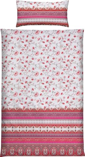 Erwin Müller Mako-Satin Bettwäsche Blumen und Bordüre pink weiß Größe 40x80 cm / 135x200 cm - seidig weiche Qualität, temperaturausgleichend, mit Reißverschluss Erwin Müller Mako-Satin Bettwäsche Blumen und Bordüre pink weiß Größe 40x80 cm / 135x200 cm - seidig weiche Qualität, temperaturausgleichend, mit Reißverschluss von Erwin Müller