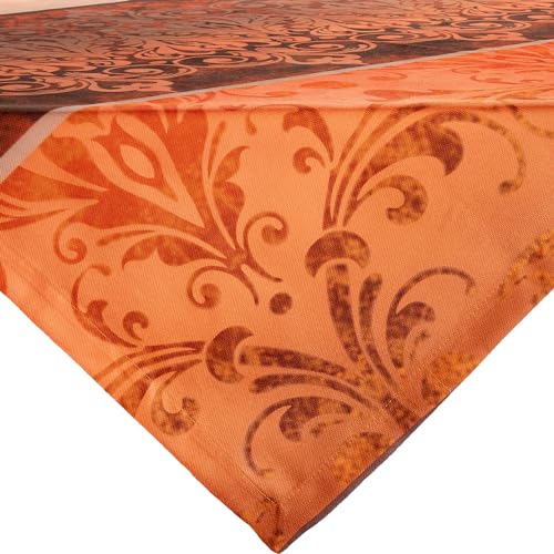 Erwin Müller Mitteldecke Paisley fleckabweisend orange Größe 110x110 cm von Erwin Müller