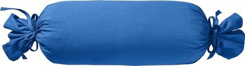 Erwin Müller Nackenrollenbezug Single-Jersey Murnau blau Größe 40x15 cm Ø- bügelfrei, strapazierstark, elastisch, mit Bindeband (weitere Farben) von Erwin Müller