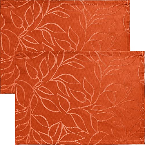 Erwin Müller Outdoor-Tischset Terrassa 2er-Pack abwaschbar orange Größe 35x50 cm von Erwin Müller