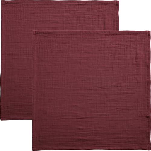 Erwin Müller Serviette Arona 2er-Pack Musselin dunkelrot Größe 40x40 cm von Erwin Müller