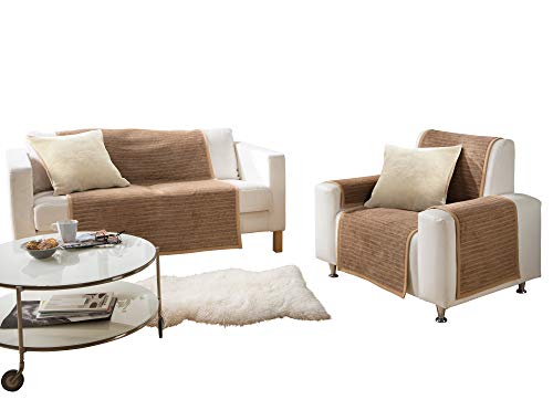 Erwin Müller Sessel- und Sofaschoner Rimini Baumwollmischung Kamel Größe 50x200 cm von Erwin Müller
