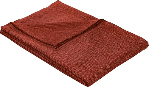 Erwin Müller Sofaüberwurf, Sofaläufer, Sesselschoner, Sofaschonbezug rot/schwarz Größe 150x200 cm - samtiges Gewebe, mit Kuvertsaum - (weitere Farben, Größen) von Erwin Müller