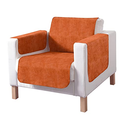 Erwin Müller Sessel- und Sofaschoner Wildleder-Optik Terracotta Größe 50x200 cm von Erwin Müller