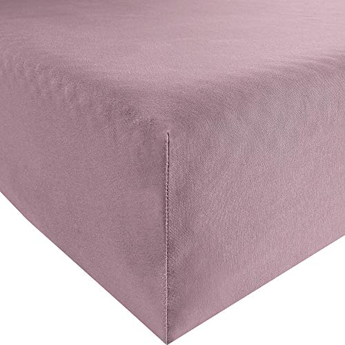 Erwin Müller Spannbettlaken Freising Elasthan-Jersey-Stretch Mauve Größe 140x200-160x220 cm- dehnbar, antipilling, bügelfrei, Rundumgummi (weitere Farben,Größen) von Erwin Müller