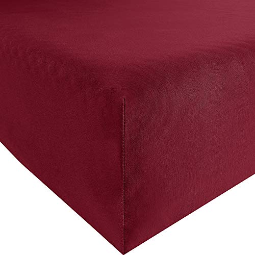 Erwin Müller Spannbettlaken Freising Elasthan-Jersey-Stretch - dehnbar, antipilling, bügelfrei, Rundumgummi - weinrot Größe 120x200 cm - 130x220 cm Erwin Müller Spannbettlaken Freising Elasthan-Jersey-Stretch - dehnbar, antipilling, bügelfrei, Rundumgummi - weinrot Größe 120x200 cm - 130x220 cm von Erwin Müller