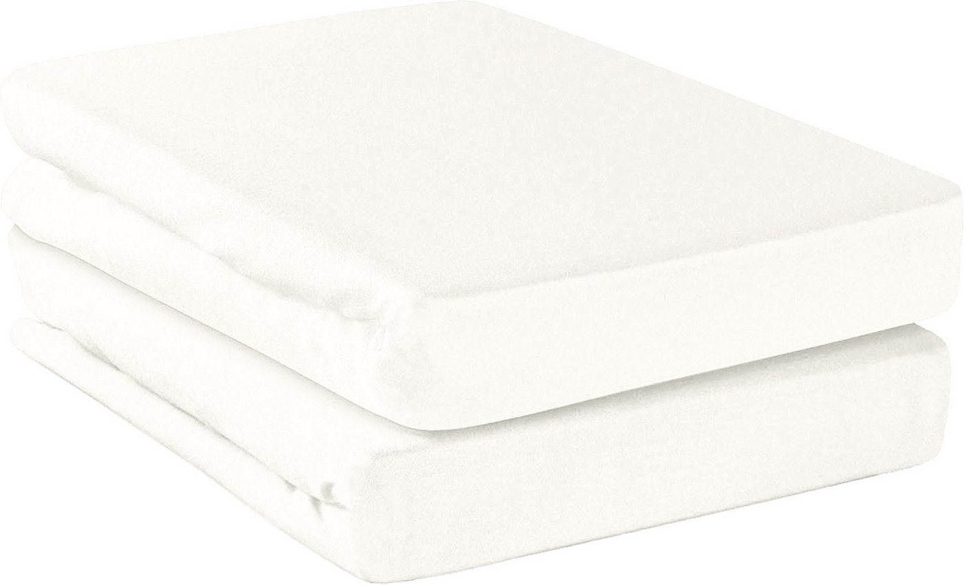 Erwin Müller Spannbettlaken Spannbettlaken "Deggendorf" 2er-Pack, Baumwolle, Gummizug: Rundumgummi, (1 Stück), Halbleinen Uni von Erwin Müller