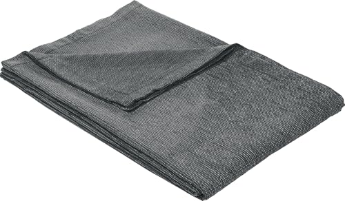 Erwin Müller Tagesdecke, Bettüberwurf, Überwurf anthrazit/schwarz Größe 140x210 cm - samtiges Gewebe, mit Kuvertsaum - (weitere Farben, Größen) von Erwin Müller