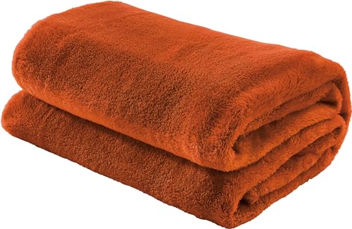 Erwin Müller Teddy-Fleece-Wohndecke Salerno, Fleece-Decke, Kuscheldecke Kupfer Größe 150x200 cm - flauschig weich, pflegeleicht von Erwin Müller