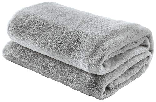 Erwin Müller Teddy-Fleece-Wohndecke Salerno, Fleece-Decke, Kuscheldecke Silbergrau Größe 150x200 cm - flauschig weich, pflegeleicht von Erwin Müller