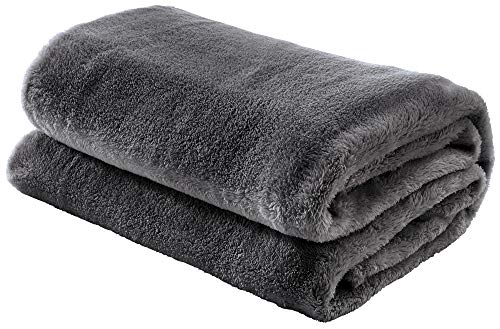 Erwin Müller Teddy-Fleece-Wohndecke Salerno, Fleece-Decke, Kuscheldecke grau Größe 150x200 cm - flauschig weich, pflegeleicht von Erwin Müller