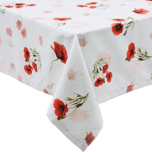 Erwin Müller Tischdecke, Tischwäsche Mohnblume Blume rot Größe 130x220 cm - robuste, strapazierfähige Qualität von Erwin Müller