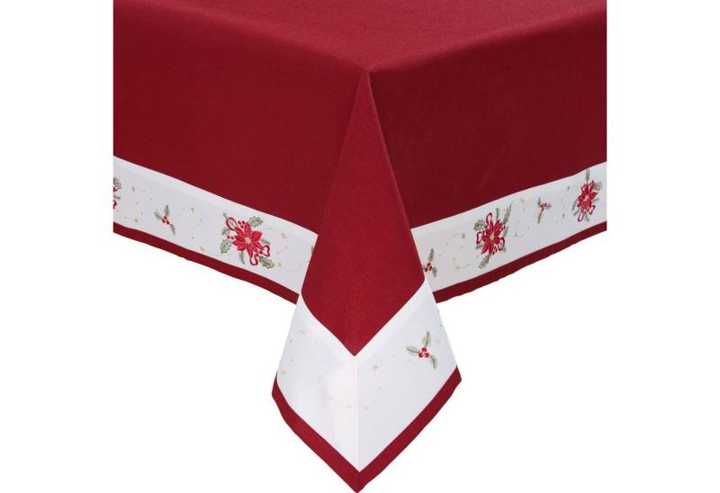 Erwin Müller Tischdecke Tischdecke "Weihnachtsstern", Leinen-Optik Blumen von Erwin Müller