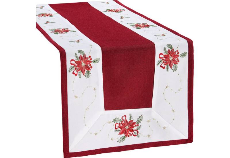 Erwin Müller Tischdecke Tischläufer "Weihnachtsstern", Leinen-Optik Blumen von Erwin Müller
