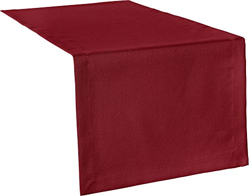 Erwin Müller Tischwäsche, Tischläufer Uni, Madrid weinrot Größe 40x170 cm - angenehme, weich fließende Qualität, mit hochwirksamer Fleckschutzausrüstung, bügelleicht von Erwin Müller