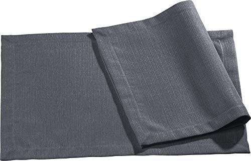 Erwin Müller Tischset, Platzset, Untersetzer Uni, Krefeld anthrazit Größe 35x50 cm - fleckabweisend, schmutzunempfindlich und leicht zu reinigen, Leinen-Optik (weitere Farben) von Erwin Müller