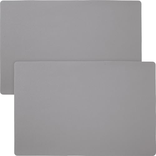 Erwin Müller Tischset, Teller-Untersetzer Lagoa im 2er-Pack in Lederoptik grau Größe 30x45 cm - Schutz vor Flecken und Kratzern von Erwin Müller