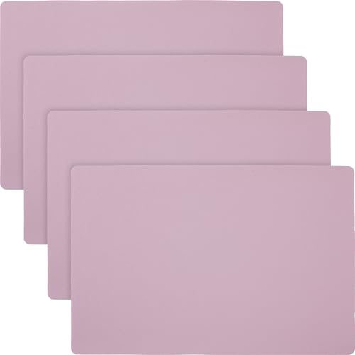 Erwin Müller Tischset, Teller-Untersetzer Lagoa im 4er-Pack in Lederoptik Mauve Größe 30x45 cm - Schutz vor Flecken und Kratzern von Erwin Müller