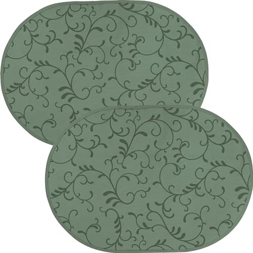 Erwin Müller Tischset Essen 2er-Pack abwaschbar Salbei Größe oval: 35x50 cm Erwin Müller Tischset Essen 2er-Pack abwaschbar Salbei Größe oval: 35x50 cm von Erwin Müller