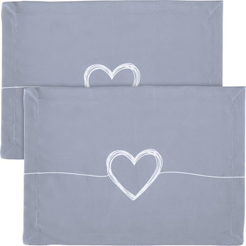 Erwin Müller Tischset Herz 2er-Pack grau-weiß Größe 35x50 cm Erwin Müller Tischset Herz 2er-Pack grau-weiß Größe 35x50 cm von Erwin Müller