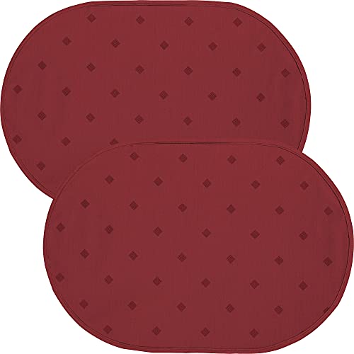 Erwin Müller abwaschbares Tischset, Platzset 2er-Pack Neuss im Rautendesign Burgund Größe oval: 35x50 cm - acrylversiegeltes Gewebe für leichtes Wischen Erwin Müller abwaschbares Tischset, Platzset 2er-Pack Neuss im Rautendesign Burgund Größe oval: 35x50 cm - acrylversiegeltes Gewebe für leichtes Wischen von Erwin Müller