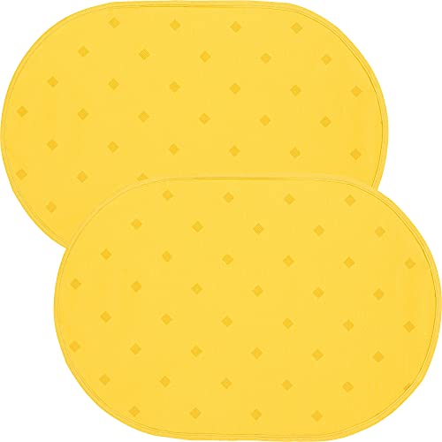Erwin Müller abwaschbares Tischset, Platzset 2er-Pack Neuss im Rautendesign, gelb Größe oval 35x50 cm - acrylversiegeltes Gewebe für leichtes Wischen (weitere Farben) Erwin Müller abwaschbares Tischset, Platzset 2er-Pack Neuss im Rautendesign, gelb Größe oval 35x50 cm - acrylversiegeltes Gewebe für leichtes Wischen (weitere Farben) von Erwin Müller