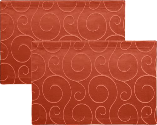 Erwin Müller Tischset im 2er-Pack, Platzset Oberhausen, Damast Ranken Terra Größe 35x50 cm - pflegeleicht, bügelleicht, mit Kuvertsaum Erwin Müller Tischset im 2er-Pack, Platzset Oberhausen, Damast Ranken Terra Größe 35x50 cm - pflegeleicht, bügelleicht, mit Kuvertsaum von Erwin Müller