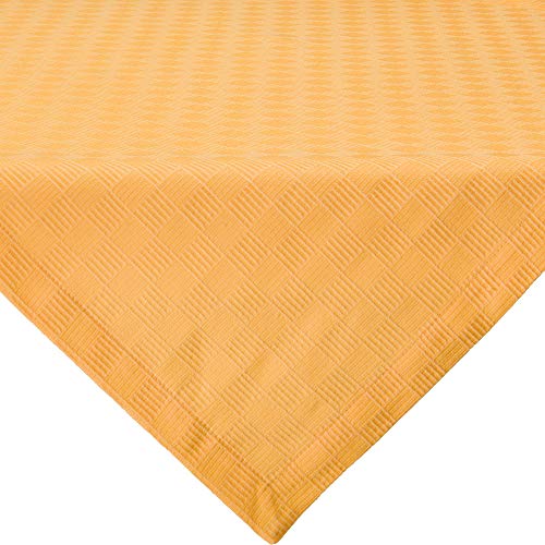 Erwin Müller Tischwäsche, Mitteldecke, Tischdecke Jacquard Karo, Paderborn Mango Größe 130x130 cm - fleckabweisend, schmutzunempfindlich und leicht zu reinigen (weitere Farben, Größen) von Erwin Müller