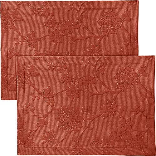 Erwin Müller Tischwäsche, Tischset 2er-Pack mit Jaquardmuster, Serie Arnsberg Terra Größe 35x50 cm - Robustes Gewebe ist bügelleicht und Lange haltbar, mit hochwertigem Kuvertsaum von Erwin Müller