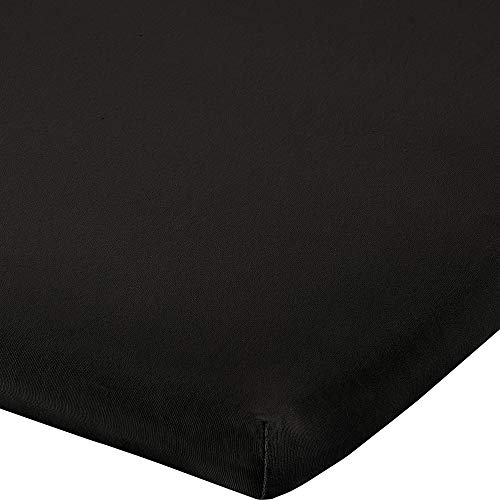 Erwin Müller Topper-Spannbettlaken Freising Elasthan-Jersey-Stretch schwarz Größe 180x200-200x220 cm- dehnbar, antipilling, bügelfrei, Rundumgummi (weitere Farben,Größen) von Erwin Müller