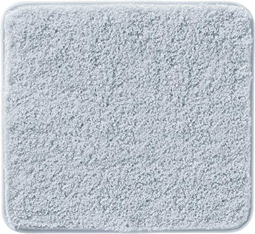 Erwin Müller WC-Vorlage, WC-Matte Rhodos Uni ohne Ausschnitt, rutschhemmend Silber Größe 50x55 cm - ultraweich, extrem saugfähig, flusenarm von Erwin Müller
