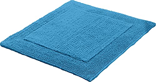 Erwin Müller WC-Vorlage, WC-Matte ohne Ausschnitt Uni Serie Stuttgart blau Größe 60x60 cm - extra dick, Wende-Design, 100% Baumwolle von Erwin Müller