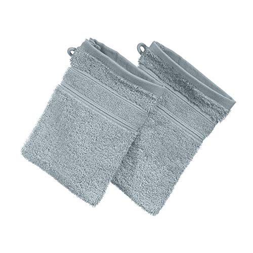 Erwin Müller Waschhandschuh Karlsruhe 2er- Pack 100% Baumwolle hellgrau Größe 15x21 cm - extrem saugstark, leicht, flauschig weich, hautschmeichelnd (weitere Farben) von Erwin Müller