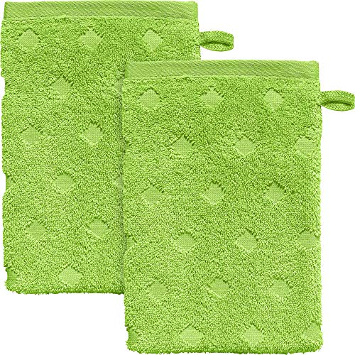 Erwin Müller Walk-Frottier Waschhandschuh 2er-Pack Baden Baden - extra saugstark, schnell trocknend, samtweich - apfelgrün Größe 15x21 cm Erwin Müller Walk-Frottier Waschhandschuh 2er-Pack Baden Baden - extra saugstark, schnell trocknend, samtweich - apfelgrün Größe 15x21 cm von Erwin Müller