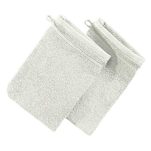 Erwin Müller Waschhandschuh Heidelberg 2er- Pack, 100% Baumwolle Creme Größe 15x21 cm - weiche Qualität, saugstark und strapazierfähig - praktisch durch Schlaufe (weitere Farben) von Erwin Müller