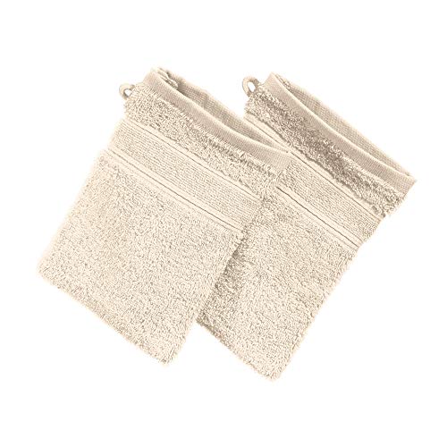 Erwin Müller Waschhandschuh Karlsruhe 2er- Pack 100% Baumwolle Natur Größe 15x21 cm - extrem saugstark, leicht, flauschig weich, hautschmeichelnd (weitere Farben) von Erwin Müller