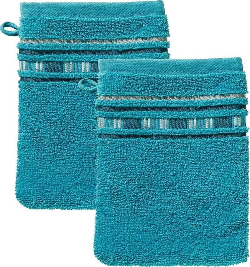 Erwin Müller Waschhandschuh Waschhandschuh "Achern" 2er-Pack, Frottier, Walk-Frottier Uni von Erwin Müller