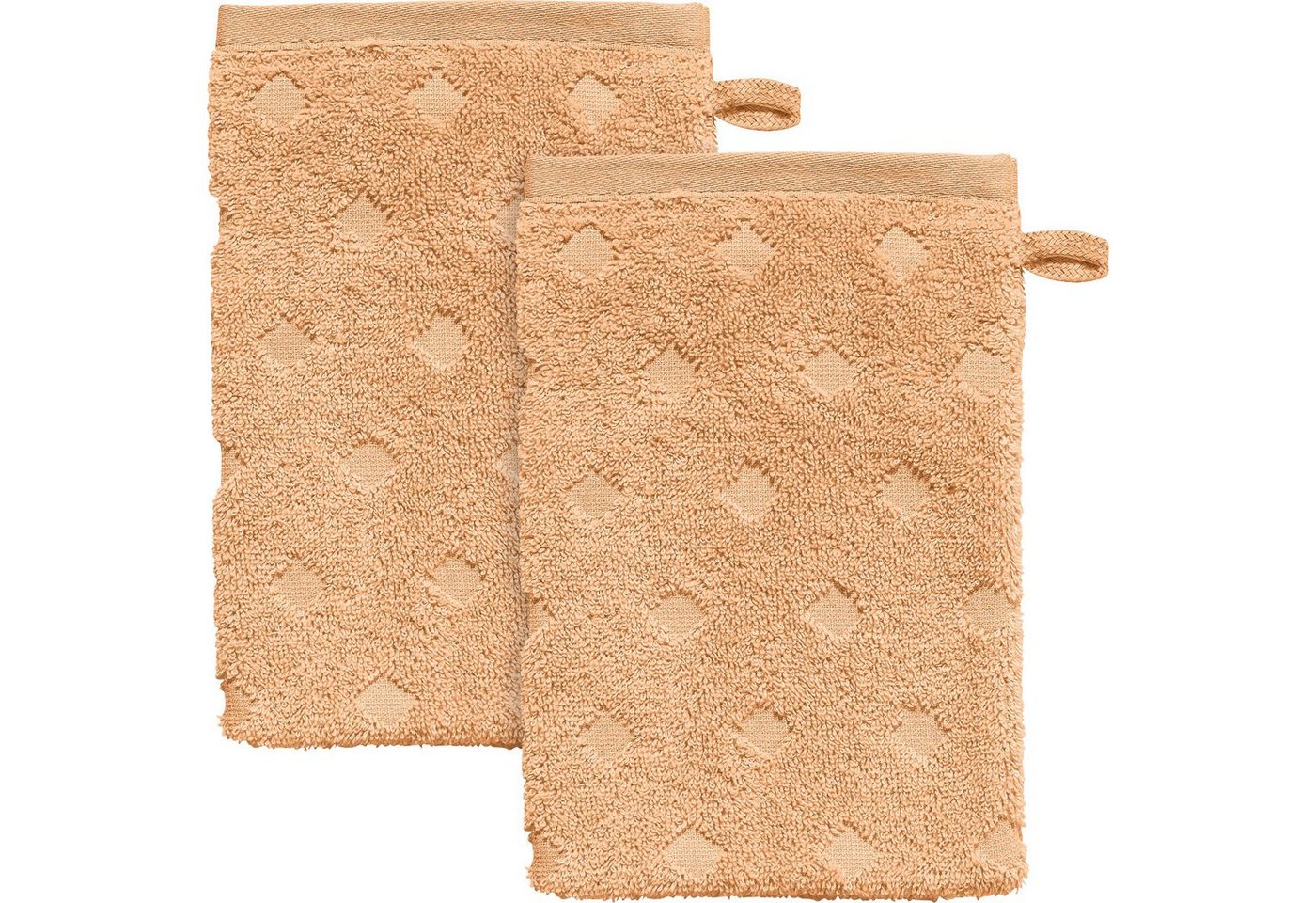 Erwin Müller Waschhandschuh Waschhandschuh "Baden-Baden" 2er-Pack, Frottier, Walk-Frottier Uni von Erwin Müller