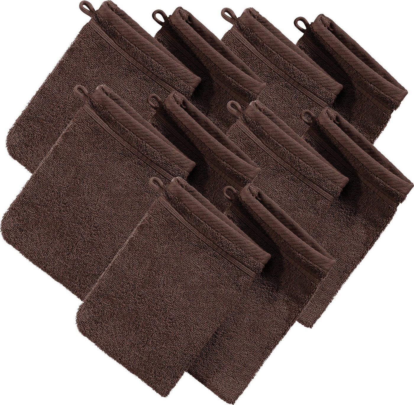 Erwin Müller Waschhandschuh Waschhandschuh "Heidelberg" 10er-Pack, Frottier, Walk-Frottier Uni von Erwin Müller