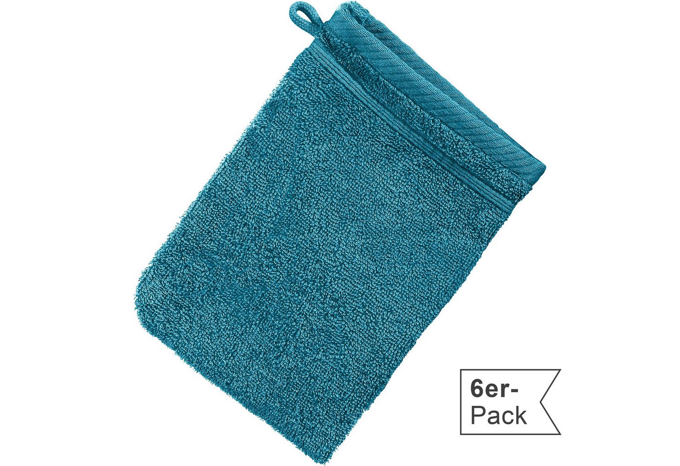 Erwin Müller Waschhandschuh Waschhandschuh "Heidelberg" 6er-Pack, Frottier, Walk-Frottier Uni von Erwin Müller
