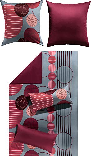 Erwin Müller Wendebettwäsche Mako-Satin rot-grau Größe 1x 155x220 cm + 1x 80x80 cm Erwin Müller Wendebettwäsche Mako-Satin rot-grau Größe 1x 155x220 cm + 1x 80x80 cm von Erwin Müller