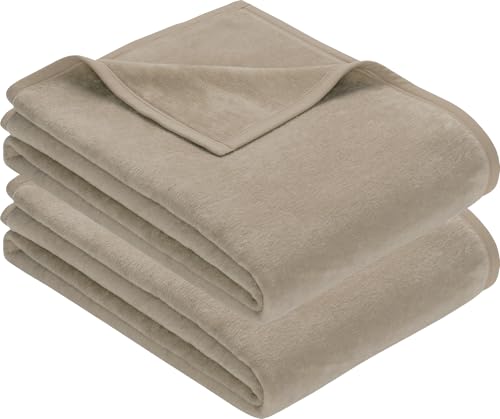 Erwin Müller Wohndecke, Wolldecke, Kuscheldecke 2er- Pack - strapazierstark, weich, temparaturausgleichend (weitere Farben, Größen) von Erwin Müller