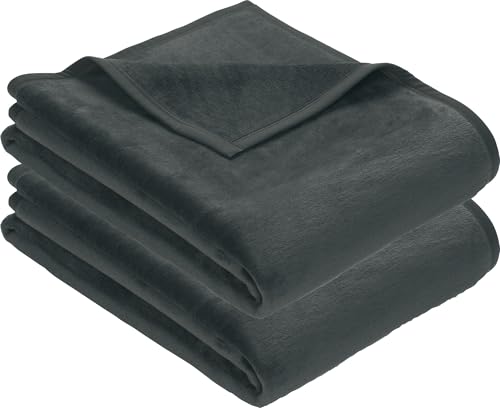 Erwin Müller Wohndecke, Wolldecke, Kuscheldecke 2er- Pack - strapazierstark, weich, temparaturausgleichend (weitere Farben, Größen) von Erwin Müller